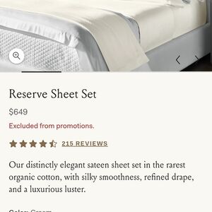 Reserve Elegant Cream Sheet Set